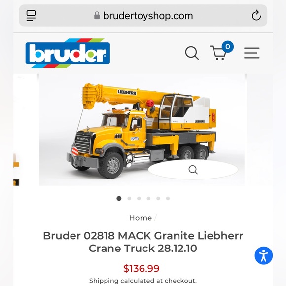 EUC Bruder MACK Granite Liebherr Crane Truck - Picture 10 of 10